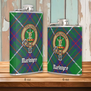 Petaca Clan MacIntyre Escudo sobre la caza de tartán