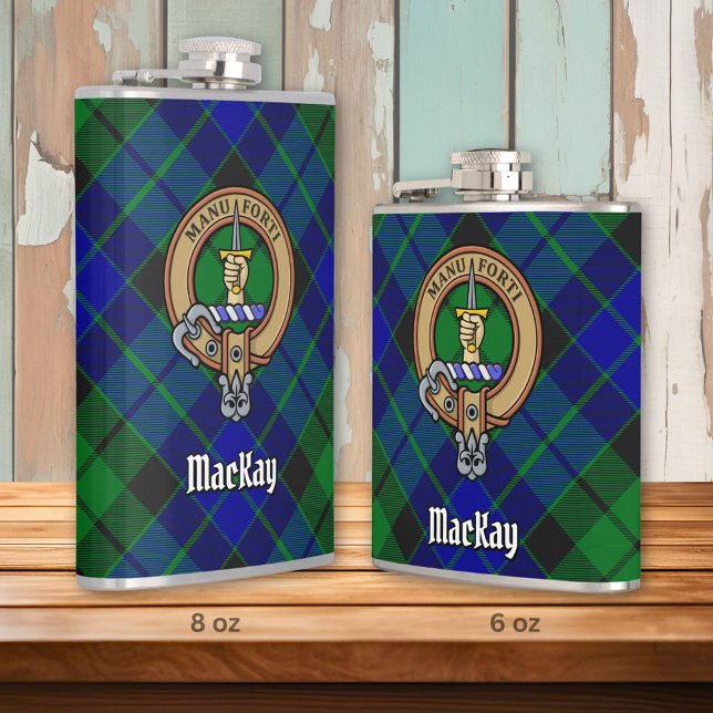 Petaca Clan MacKay Escudo sobre Tartán (Subido por el creador)