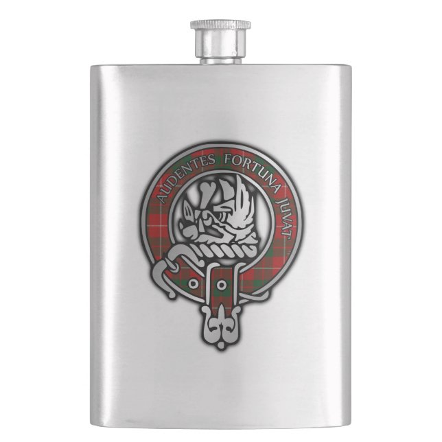 Petaca Clan MacKinnon Escudo y Tartán (Anverso)
