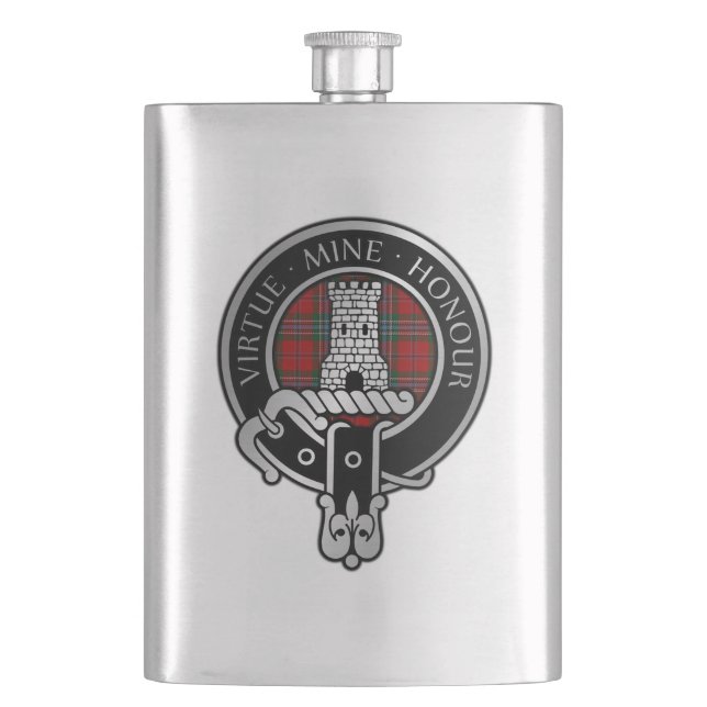 Petaca Clan MacLean Escudo y Tartan Flask (Anverso)