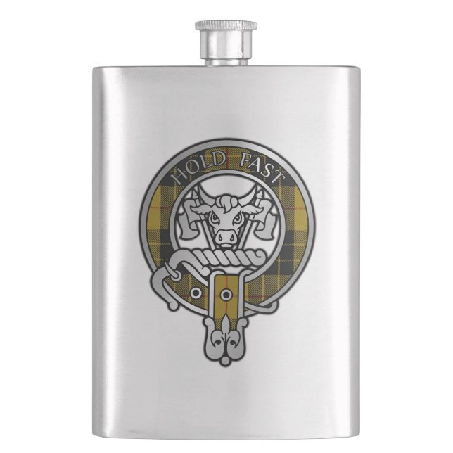Petaca Clan MacLeod Escudo y Tartan Flask (Anverso)