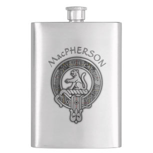 Petaca Clan MacPherson Escudo y Tartan Flask
