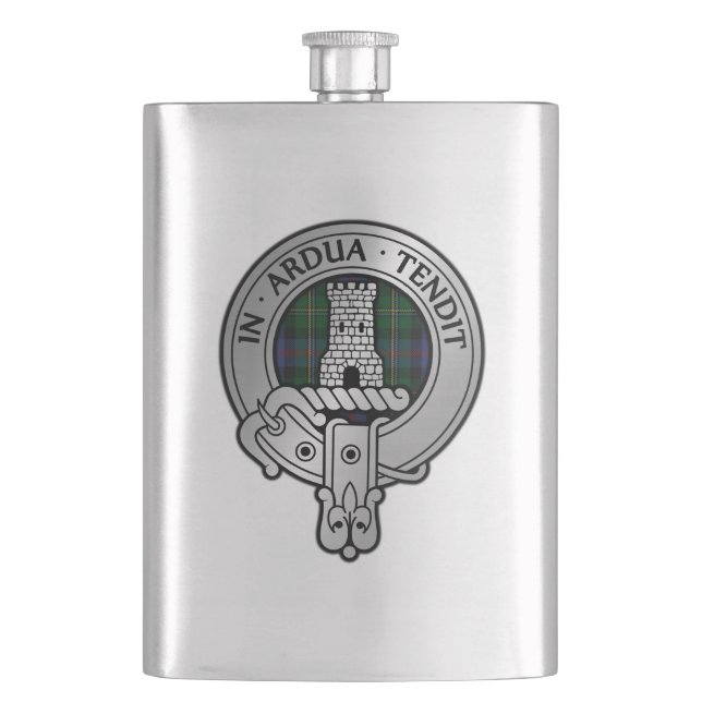 Petaca Clan Malcolm Escudo y Tartán (Anverso)