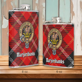 Petaca Clan Marjoribanks Escudo sobre Tartán