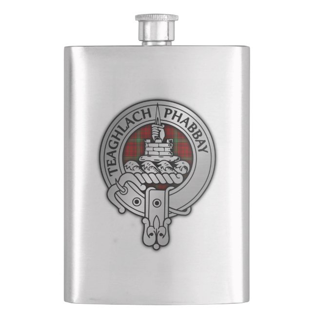 Petaca Clan Morrison Escudo y Tartan (Anverso)