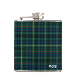 Petaca Clan Stewart Green Hunting Tartan Monogram