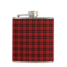 Petaca Clan Tartán de fondo rojo y negro