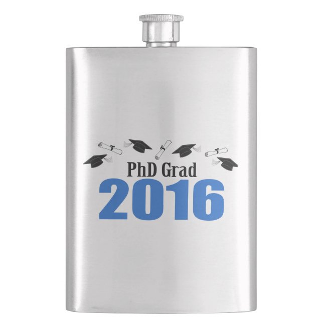 Petaca Clase del graduado del PhD de 2016 casquillos y (Anverso)
