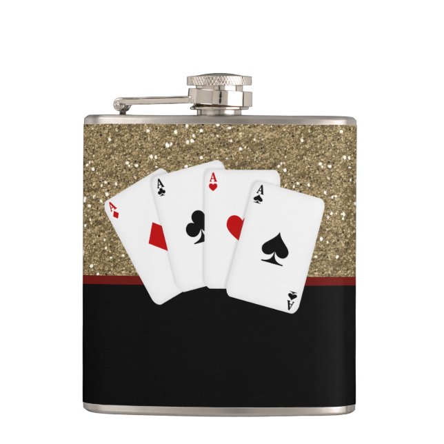 Petaca Clásico Aces Poker (Anverso)