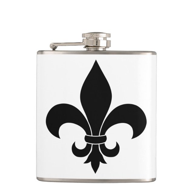 Petaca Clásico de patrón de flor de lis de Francia (Anverso)