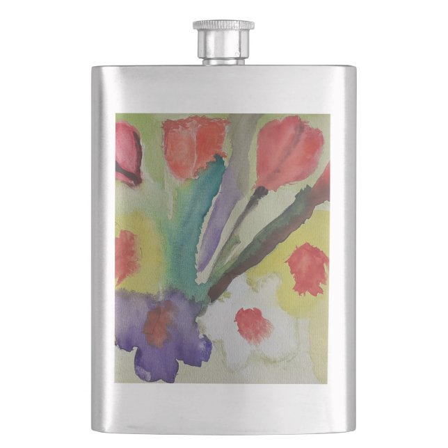 Petaca Clásico de Tulipanes Abstractos y Flores de Primav (Anverso)