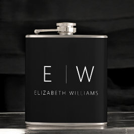 Petaca Clásico Elegante Moderno Monograma Minimalista Nom