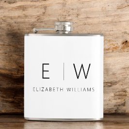 Petaca Clásico Elegante Moderno Monograma Minimalista Nom