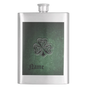 Petaca Clásico grunge irlandés afortunado shamrock person