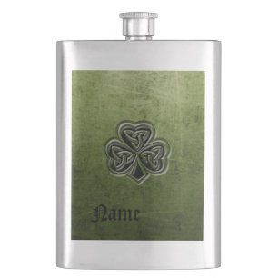 Petaca Clásico grunge irlandés afortunado shamrock person