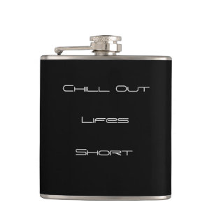Petaca Classy Black con "Chill Out" Text> Cadenas de cade