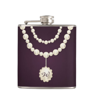 Petaca Classy Pearl Necklace Monograma Hip Flask