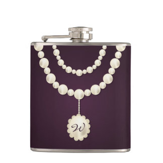 Petaca Classy Pearl Necklace Monograma Hip Flask