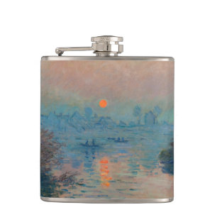 Petaca Claude Monet - Atardecer en el Sena en Lavacourt