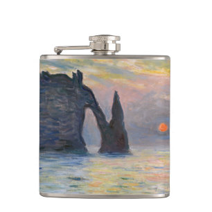 Petaca Claude Monet - El acantilado, Etretat, puesta de s