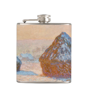 Petaca Claude Monet - Trigos, Efecto de Nieve, Mañana