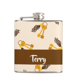 Petaca Claves de casa de oro en rosa