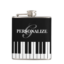 Petaca Claves de piano en blanco y negro personalizado be