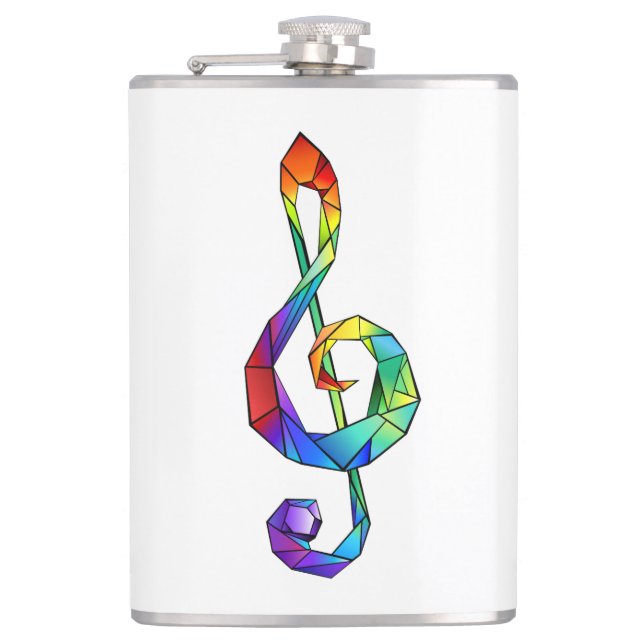 Petaca Clef de clave musical arcoiris (Anverso)
