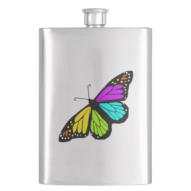 Petaca Clíparte de mariposa colorida (Anverso)