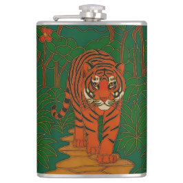 Petaca Cloisonne Art Tiger on the Jungle Path
