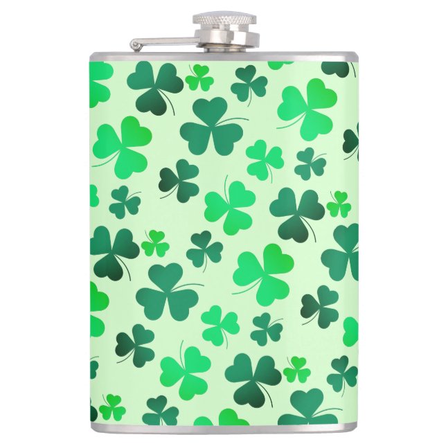 Petaca Clover Shamrock Irish Green Spring St Patrons Day (Anverso)