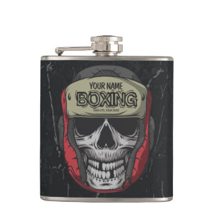 Petaca Club de Boxeo Personalizado con Esqueleto de Boxea