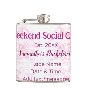 Petaca club social del fin de semana rosa brillo despedid