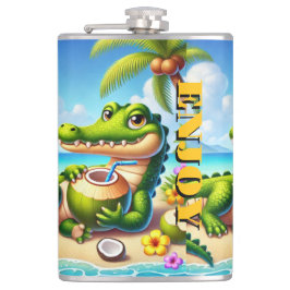 PETACA COCODRILLO CON AGUA DE COCO