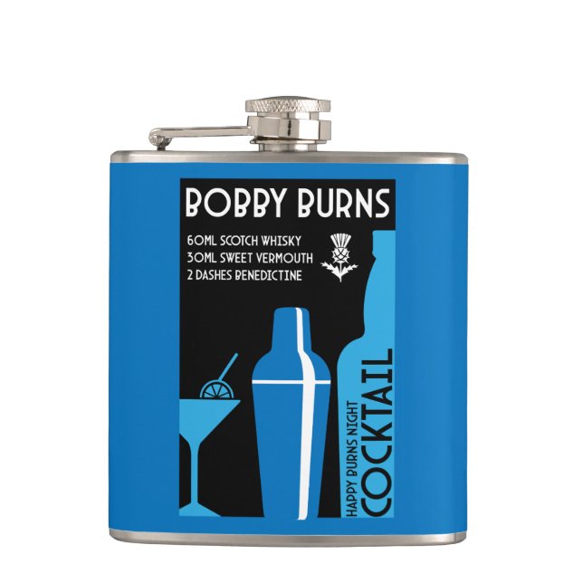 Petaca Cóctel de Whisky Bobby Burns Escocés (Anverso)