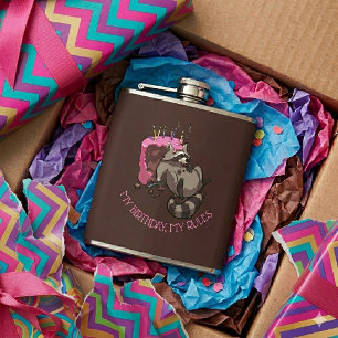 Petaca Codicioso mapache lleno de Personalizado de pastel