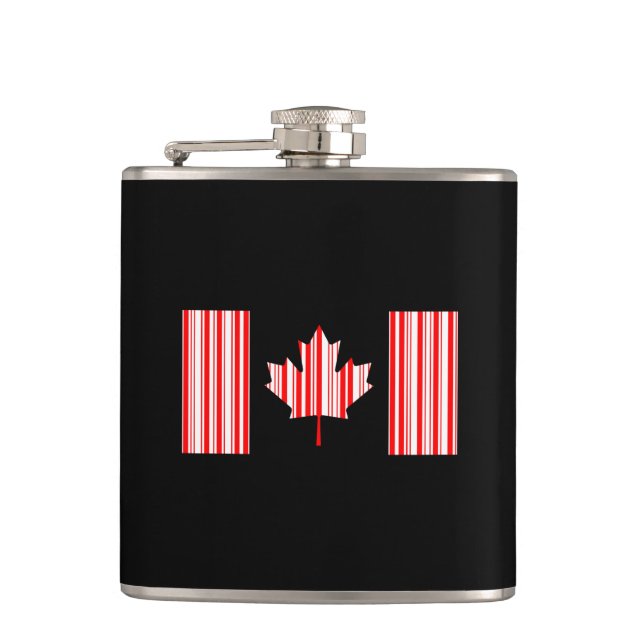 Petaca CÓDIGO DE BARRAS DE LA BANDERA DE CANADÁ Código de (Anverso)