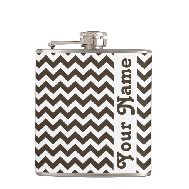 Petaca Cola Safari Chevron con nombre de personalizable (Anverso)