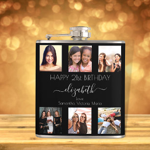 Petaca Collage de fotos de personalizados de cumpleaños a