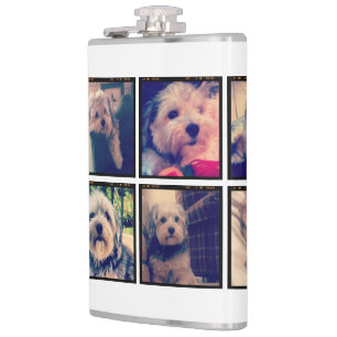 Petaca Collage de fotos personalizadas con fotos cuadrada