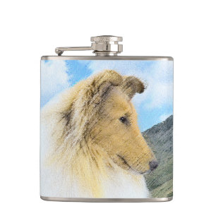 Petaca Collie in Mountains (Rough) Pintura - Perro Art