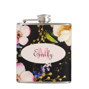 Petaca Color de agua rosas amarillas rosas rosas rosas ne