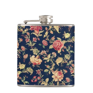 Petaca Color de rosa floral del vintage elegante