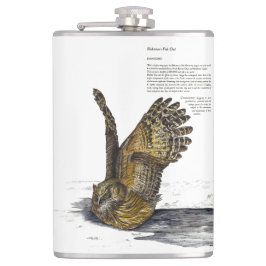 Petaca Colores de agua asombrosa búho de pescado en pelig