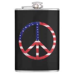 Petaca Colores de la bandera con el signo de la paz