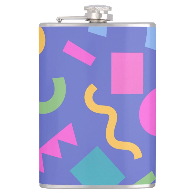 Petaca Colorful Abstract Geometric Memphis Style Pattern (Anverso)