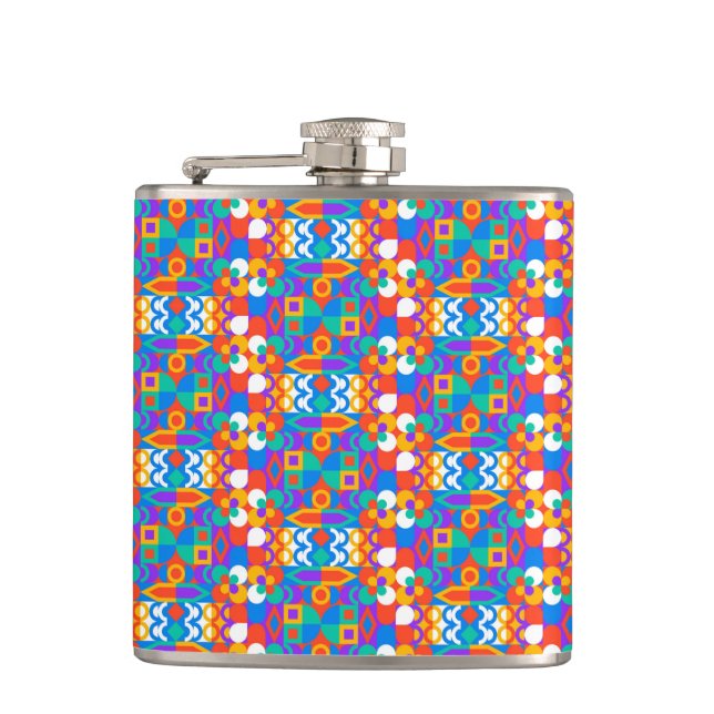 Petaca Colorful flask with a vibrant geometric pattern  (Anverso)