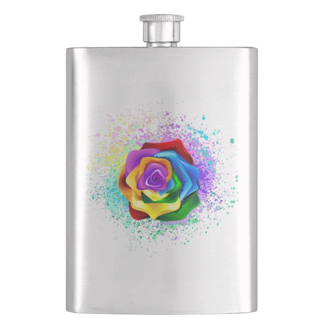 Petaca Colorful Rainbow Rose (Anverso)