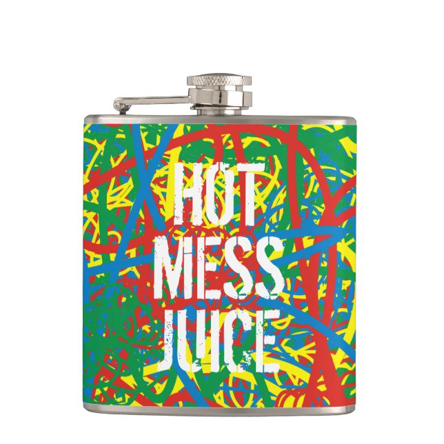 Petaca Colorida Funny Hot Mess Juice Scribbles Bebe Breve (Anverso)