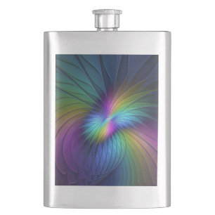 Petaca Colorido Con Azul Moderno Resumen Arte Fractal